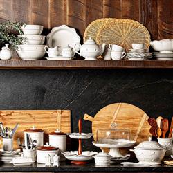 Juliska Berry & Thread French Country Whitewash Ceramic Sugar and Creamer Set|