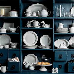 Juliska Berry & Thread French Country Whitewash Ceramic Sugar and Creamer Set|