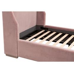 Anastasia Modern Classic Pink Velvet Upholstered Oak Wood Wingback Bed - Twin|