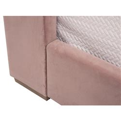 Anastasia Modern Classic Pink Velvet Upholstered Oak Wood Wingback Bed - Twin|