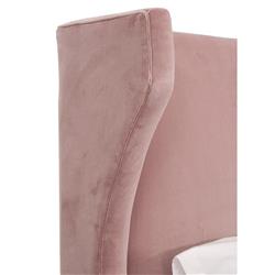 Anastasia Modern Classic Pink Velvet Upholstered Oak Wood Wingback Bed - Twin|