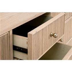 Mira Coastal Beach Natural Oak Wood Iron Pulls Double Dresser|