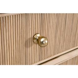 Mira Coastal Beach Natural Oak Wood Iron Pulls Double Dresser|