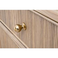 Mira Coastal Beach Natural Oak Wood Iron Pulls Nightstand|