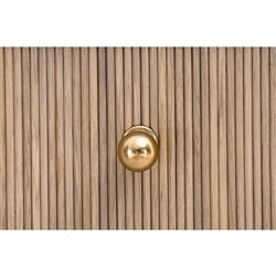 Mira Coastal Beach Natural Oak Wood Iron Pulls Nightstand|