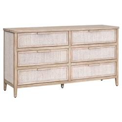Laurice Coastal Beach Abaca Rope Natural Grey Mahogany Double Dresser|