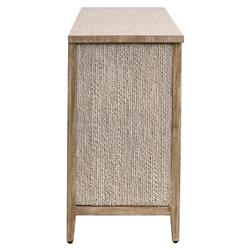 Laurice Coastal Beach Abaca Rope Natural Grey Mahogany Double Dresser|