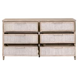 Laurice Coastal Beach Abaca Rope Natural Grey Mahogany Double Dresser|