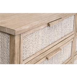 Laurice Coastal Beach Abaca Rope Natural Grey Mahogany Double Dresser|