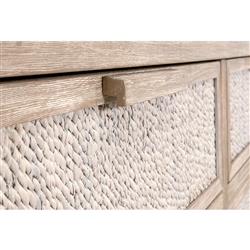 Laurice Coastal Beach Abaca Rope Natural Grey Mahogany Double Dresser|
