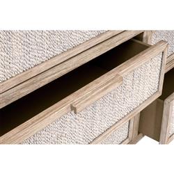Laurice Coastal Beach Abaca Rope Natural Grey Mahogany Double Dresser|
