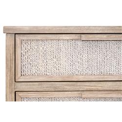 Laurice Coastal Beach Abaca Rope Natural Grey Mahogany Double Dresser|