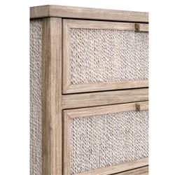 Laurice Coastal Beach Abaca Rope Natural Grey Mahogany Double Dresser|