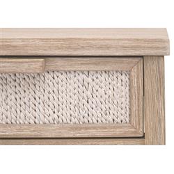 Laurice Coastal Beach Abaca Rope Natural Grey Mahogany Nightstand|