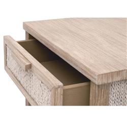 Laurice Coastal Beach Abaca Rope Natural Grey Mahogany Nightstand|