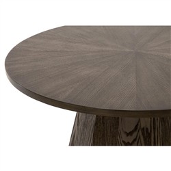 Courtney Modern Classic Brown Wood Round Pedestal Side End Table|