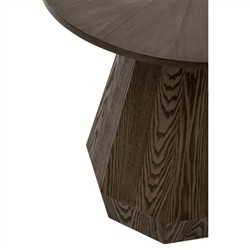 Courtney Modern Classic Brown Wood Round Pedestal Side End Table|