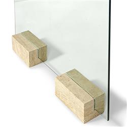 Palecek Cordell Modern Loft Natural Travertine Stone Fireplace Screen|