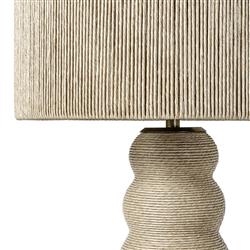Palecek Kona Coastal Beach Beige Wrapped Brass Accent Outdoor Floor Lamp|