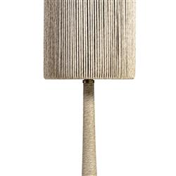 Palecek Newport Coastal Beach Beige Wrapped Brass Metal Outdoor Floor Lamp|