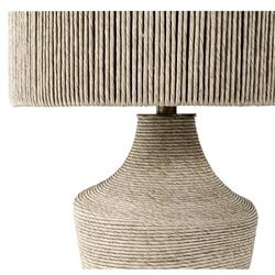 Palecek Newport Coastal Beach Beige Wrapped Brass Metal Outdoor Table Lamp|