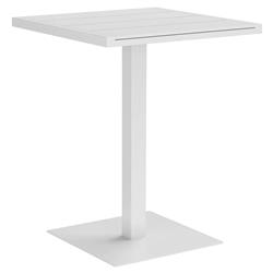 Zimce Industrial Loft White Aluminum Square Outdoor Bar Table - 32"W|