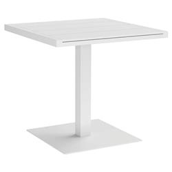 Zimce Industrial Loft White Aluminum Square Outdoor Bistro Table - 32"W|