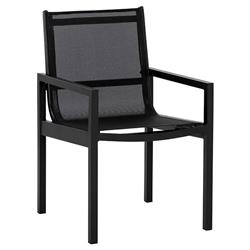Zimce Industrial Black Mesh Aluminum Outdoor Dining Arm Chair - Set of 2|