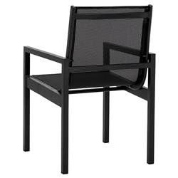 Zimce Industrial Black Mesh Aluminum Outdoor Dining Arm Chair - Set of 2|