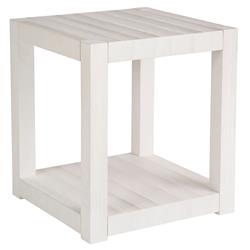 Carter Coastal Beach White Sand Oak Square End Table|