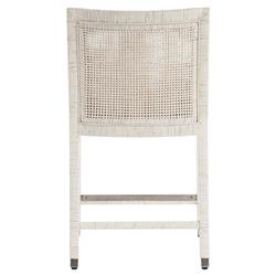 Camilla Coastal Beach Off White Upholstered Seat Woven Rattan Counter Stool|