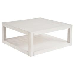 Carter Coastal Beach White Sand Oak 2 Tier Square Coffee Table|