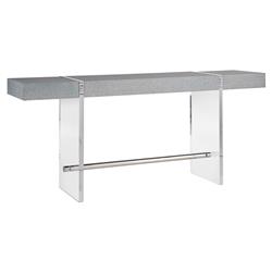 Carter Modern Classic Blue Seagrass Clear Acrylic Rectangular Console Table|