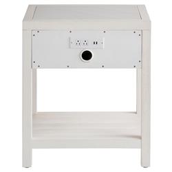 Bennett Modern Classic Honed Stone Top White Sand Oak Nightstand|