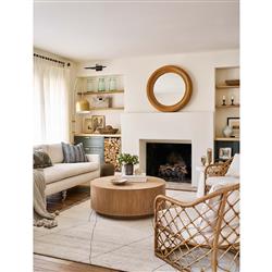 Bennett Coastal Beach Natural Rattan Round Wall Mirror|