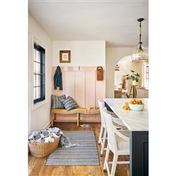 Bennett Coastal Beach Natural Rattan Oak Entryway Bench|