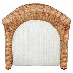 Camilla Coastal Cream Upholstered Woven Hyacinth Arm Chair|