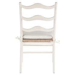 Camilla Coastal Off White Upholstered Woven Rush Dining Side Chair - Set of 2|