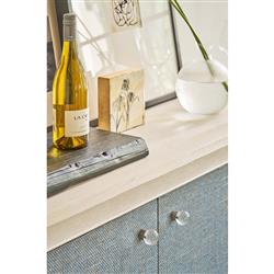 Carter Coastal Beach White Sand Oak Blue Seagrass Sideboard|