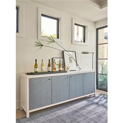 Carter Coastal Beach White Sand Oak Blue Seagrass Sideboard|