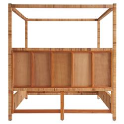 Bennett Coastal Beach Natural Rattan Canopy Bed - Queen|
