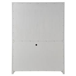 Camilla Coastal Beach White Oak Glass Door Display Cabinet|