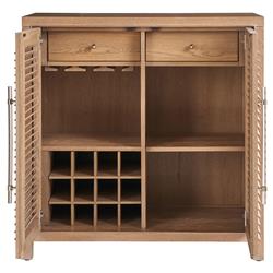 Camilla Coastal Beach Brown Oak Bar Cabinet|