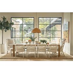 Camilla Coastal Beach Brown Oak Rectangular Extendable Dining Table - 84-120"W|