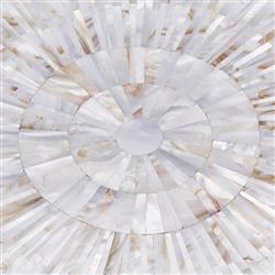 Amelienne Coastal Beach Grey Mother of Pearl Round Decorative Tray|