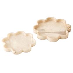 Ronan French Country Cream Alabaster Serving Tray - Small|