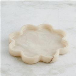 Ronan French Country Cream Alabaster Serving Tray - Small|