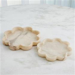 Ronan French Country Cream Alabaster Serving Tray - Small|