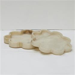 Ronan French Country Cream Alabaster Serving Tray - Small|