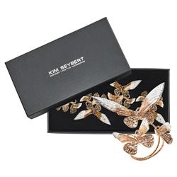 Flutter Champagne Butterfly Gold Metal Napkin Ring - Set of 4|
